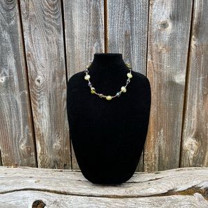 Short handmade glass bead necklace